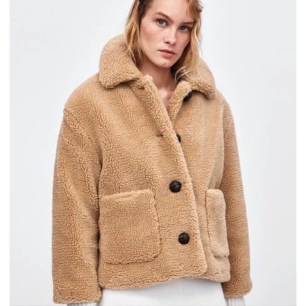 Philosophy Teddy Sherpa Fleece Jacket Blazer M Medium Faux Fur